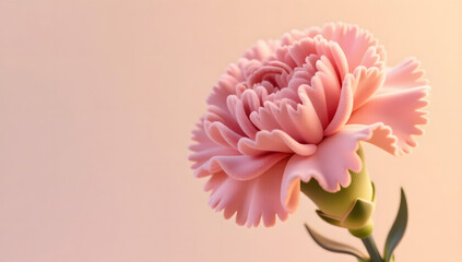 Fototapeta premium Mother's Day Gratitude Carnation Warm Healing Illustration