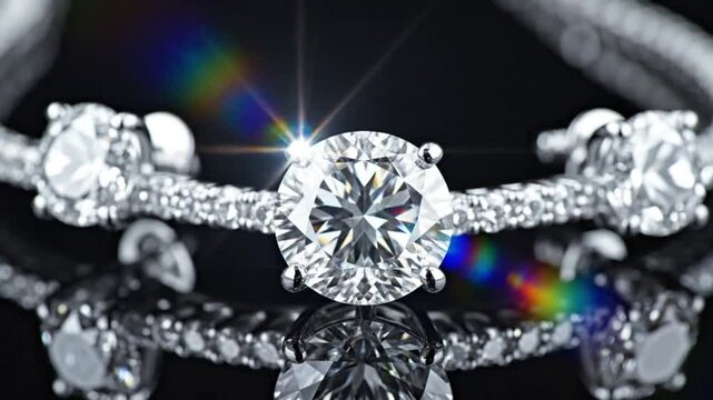 Luxury Diamond Jewelry Sparkling in Cinematic Lighting