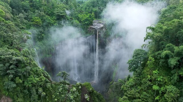 Java Island Indonesia Stunning Nature Landscape Featuring Tumpak Sewu Waterfall
