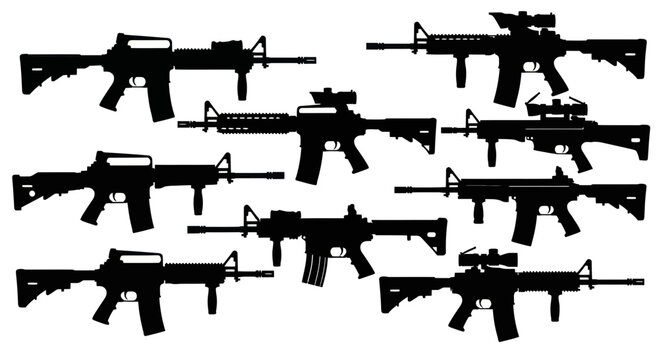 Assault Rifle Silhouettes Collection