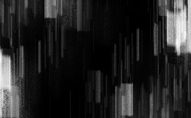Naklejka premium 黒色の背景にざらざらとした表面の質感で墨で描いたようなオブジェクトが降るイメージでデザインした壁紙、グラフィックの素材