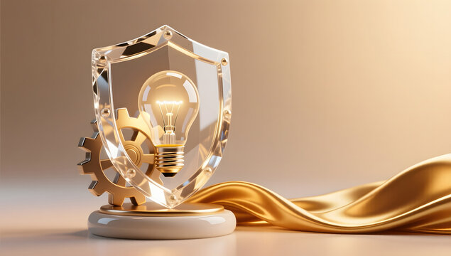 World IP Day protecting corporate innovation power illustration