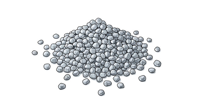 Heap of gray mineral gravel and small stones