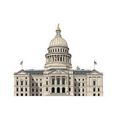 Obraz premium United States State Capitol Building with Dome and American Flags