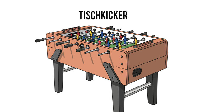 Table soccer game with red and blue players for indoor recreation