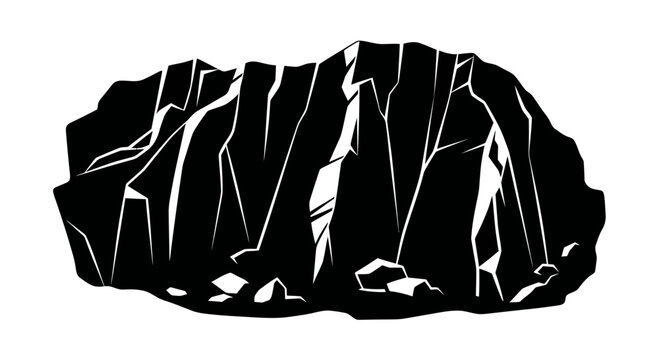 Jagged rocky mountain silhouette with sharp cliff edges