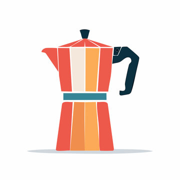 Retro Moka Pot Coffee Maker Illustration
