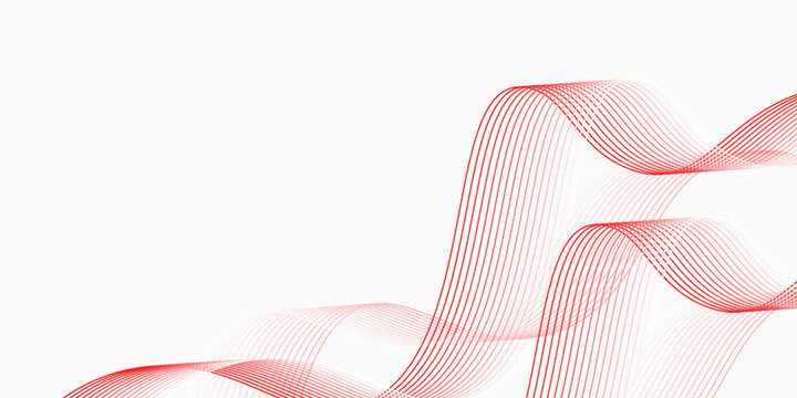 Background red stripes on a white background. Creative line art. red waves with lines. Curved wavy line, smooth stripe. eps10