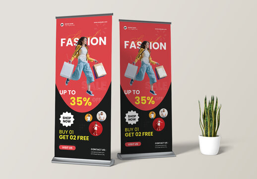 Fashion Roll Up Banner Template Layout