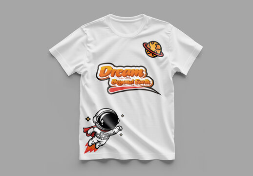 Retro Space Astronaut Illustration Tshirt