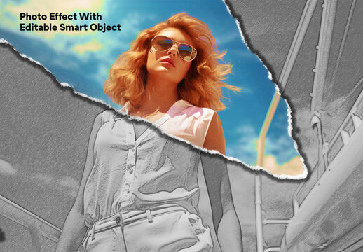 Torn Paper Photo Effect With Editable Smart Object