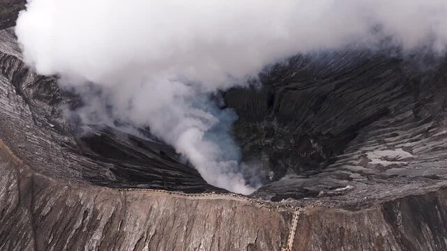 Cinematic Aerial Footage of Mount Bromo Volcano | Java Island Indonesia Nature Wonder
