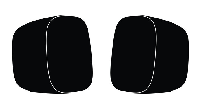 Two wireless speaker silhouettes against a white background modern audio equipment design silhouette high quality professional detailed elegant stylish clean crisp vibrant colorful