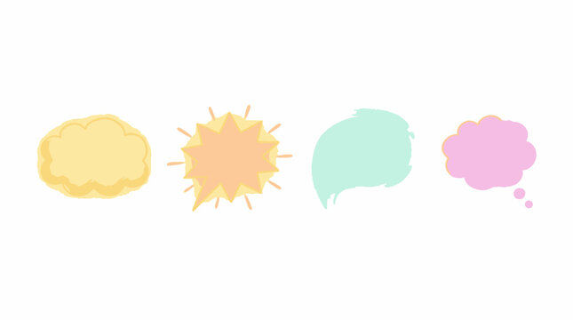 Glowing Speech Bubble Vector Set for Social Media Messaging, Online Chat and Communication Concept