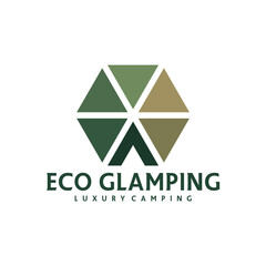 Fototapeta premium Glamping Dome Recreation Logo Vector Template. Creative Camping Glamping Dome Campsite Outdoor Logo Design Concept.