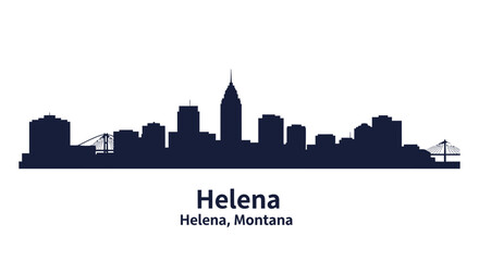 Fototapeta premium Helena Montana Skyline Silhouette with City Center Buildings