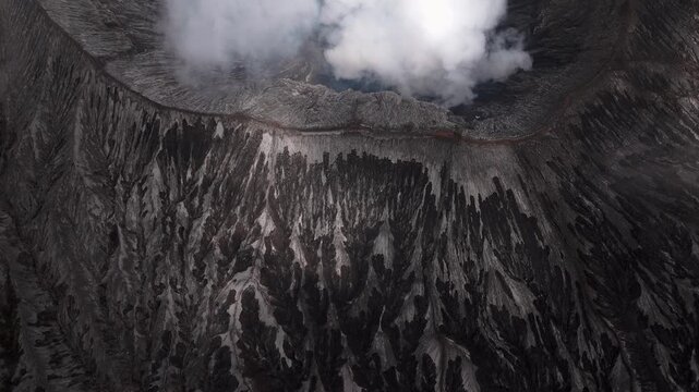 Aerial View of Mount Bromo Volcano and Caldera &ndash; Java Island Indonesia Travel Footage