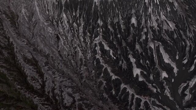 Drone Shot of Volcanic Desert and Crater &ndash; Java Island Indonesia Mount Bromo