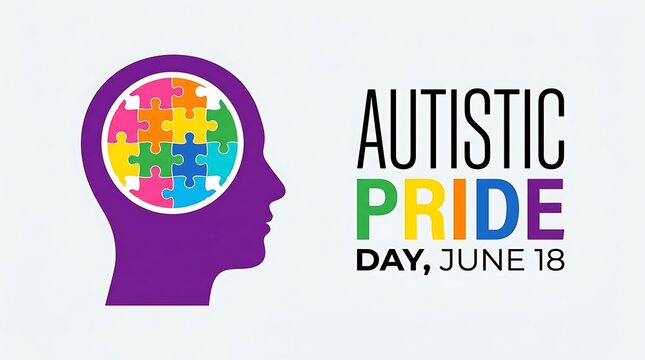 World autistic pride day june 18th autism awareness puzzle piece symbol