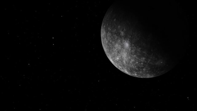 Mercury, Venus, Earth, Mars in the solar system space