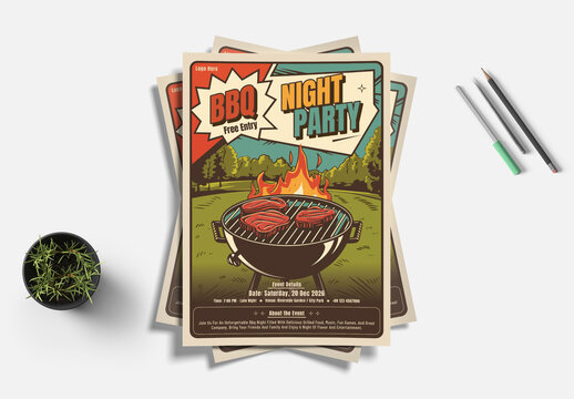 BBQ Night Party Flyer Template