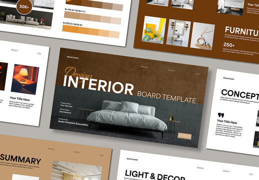 Modern Interior Design Board Presentation Template