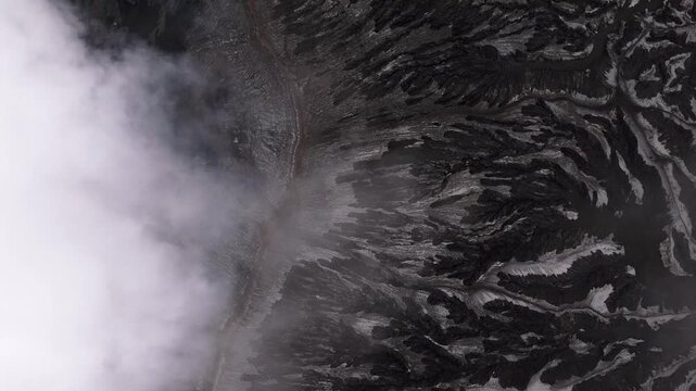 Java Island Indonesia Scenic Drone View of Volcano Crater and Mountain Peaks