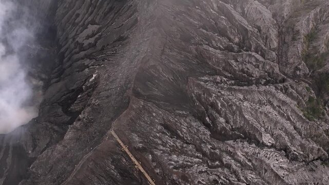 Java Island Indonesia Epic Volcanic Landscape with Mount Bromo Aerial Scene