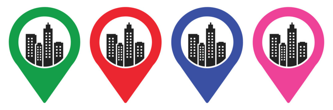Real Estate Location Outline Icon Pack with Modern Home, Apartment, Blueprint, and Key Symbols for Property and Architecture Design.