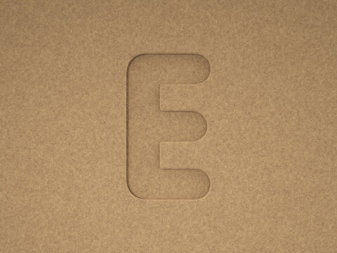 Cardboard cutout letter E