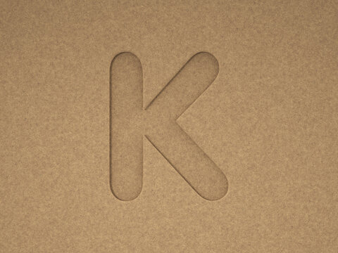 Cardboard cutout letter K