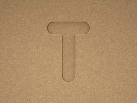 Cardboard cutout letter T