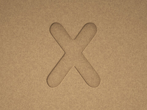 Cardboard cutout letter X