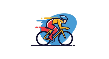 Fototapeta premium Professional cyclist racing on road bike with dynamic speed lines