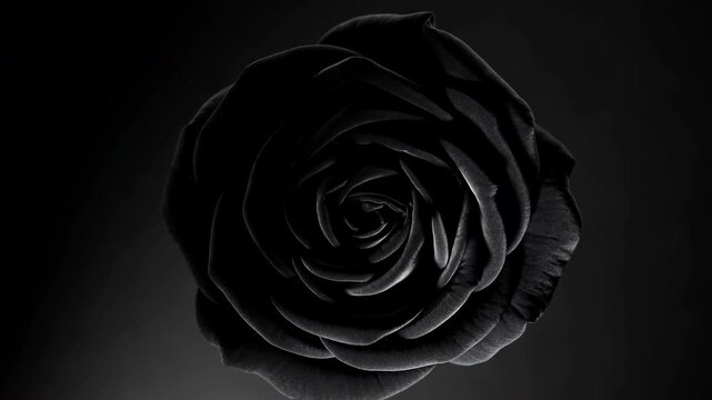 Gothic Floral Imagery. High Contrast Monochrome Portrayal Of Velvet Petals For Gothic And Mourning Aesthetics