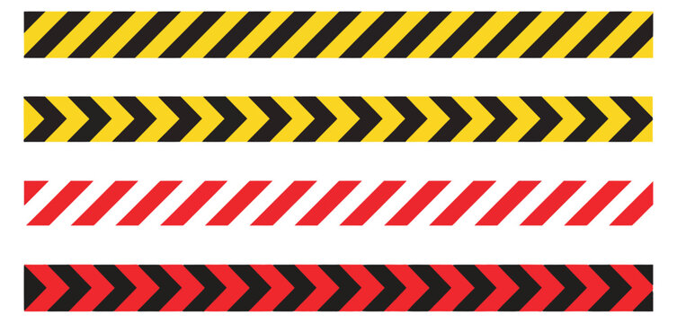 Barricade tape caution warning stripes red white black yellow diagonal seamless pattern for safety hazard construction industrial warning