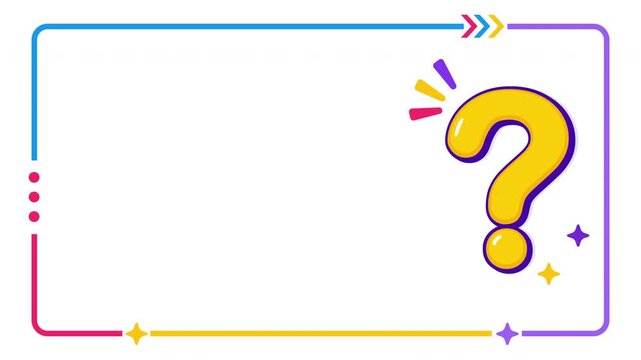 animated question mark with empty space for education content