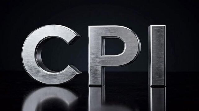 Metallic letters forming CPI on reflective surface emphasizing fluid motion and vibrant color palettes