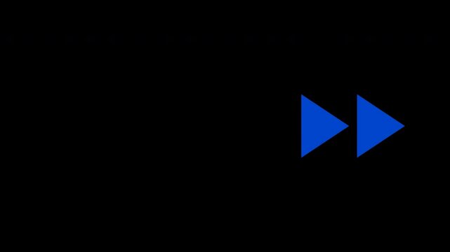 Blue Double Arrow Right Direction Looping Animation Transparent Background