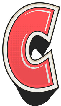 Retro Comic Bold Typography Alphabet Letter C