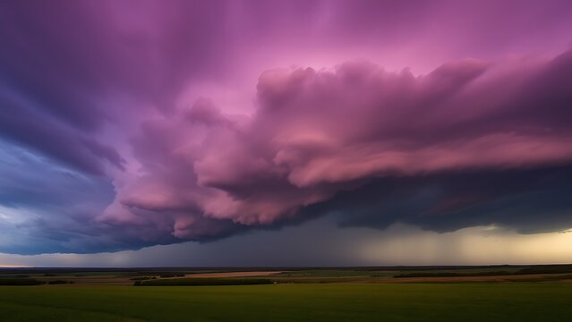 midgard. Dark purple storm clouds gathering before rainfall, dramatic sky formation, natural weather phenomenon. travel magazines, destination branding, designed for travel destination branding.