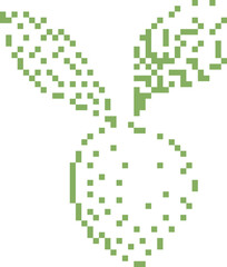 Fototapeta premium Pixelated Soybean Plant Growing with Digital Transformation Concept on White Background