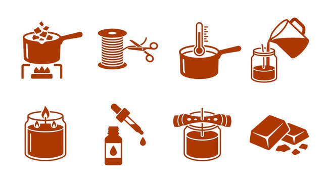 Candle making process and tools.