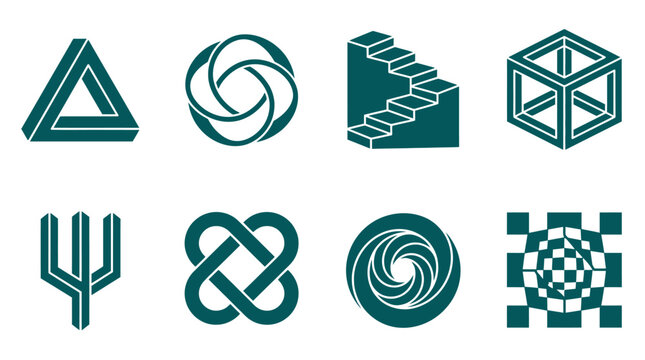 Geometric shapes icons set design.