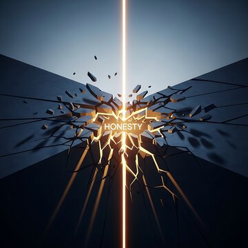 Honesty Concept with Explosive Light Effect.