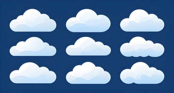 weathercloudset, cloudiconset, cloudicons, cloud, sky, weather, meteorology, forecast, raincloud, stormcloud, fluffy, vapor, atmosphere, weathericon, vector, illustration, isolated