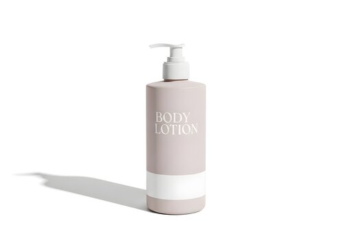 Body lotion bottle isolated on white background.
