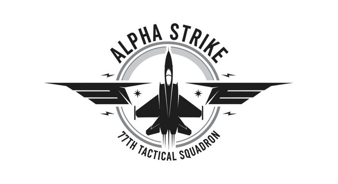 Alpha Strike 77th Tactical Squadron Military Jet Emblem