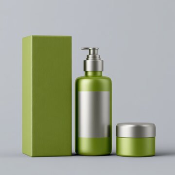 Green packaging mockup style layout with empty label area, sstkgreen
