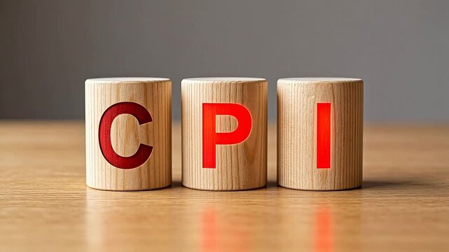 Wooden blocks with CPI letters perfect for UI/UX design and motion graphics